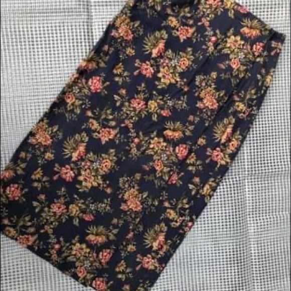 Vintage Linen Blend Floral Wrap Skirt Medium - Picture 2 of 4